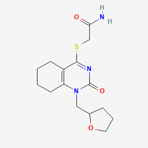 2-((2-Oxo-1-((tetrahydrofuran-2-yl)methyl)-1,2,5,6,7,8-hexahydroquinazolin-4-yl)thio)acetamide