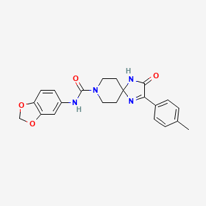 molecular formula C22H22N4O4 B2671590 N-(2H-1,3-benzodioxol-5-yl)-2-(4-methylphenyl)-3-oxo-1,4,8-triazaspiro[4.5]dec-1-ene-8-carboxamide CAS No. 1215624-99-9