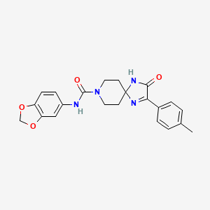 N-1,3-benzodioxol-5-yl-2-(4-methylphenyl)-3-oxo-1,4,8-triazaspiro[4.5]dec-1-ene-8-carboxamide
