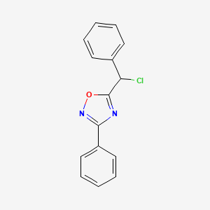 molecular formula C15H11ClN2O B2671596 5-[Chloro(phenyl)methyl]-3-phenyl-1,2,4-oxadiazole CAS No. 117761-94-1