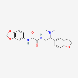 molecular formula C21H23N3O5 B2671597 N-(2H-1,3-BENZODIOXOL-5-YL)-N'-[2-(2,3-DIHYDRO-1-BENZOFURAN-5-YL)-2-(DIMETHYLAMINO)ETHYL]ETHANEDIAMIDE CAS No. 1428380-19-1