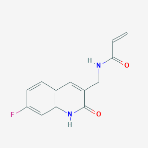 molecular formula C13H11FN2O2 B2671630 N-[(7-Fluoro-2-oxo-1H-quinolin-3-yl)methyl]prop-2-enamide CAS No. 2361639-49-6