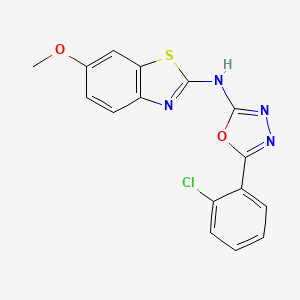 molecular formula C16H11ClN4O2S B2671633 5-(2-chlorophenyl)-N-(6-methoxybenzo[d]thiazol-2-yl)-1,3,4-oxadiazol-2-amine CAS No. 862975-88-0