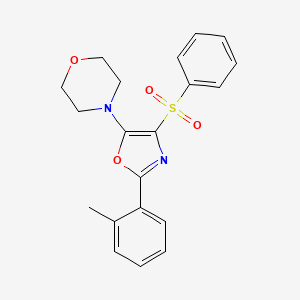 molecular formula C20H20N2O4S B2671635 4-[2-(2-Methylphenyl)-4-(phenylsulfonyl)-1,3-oxazol-5-yl]morpholine CAS No. 663946-37-0