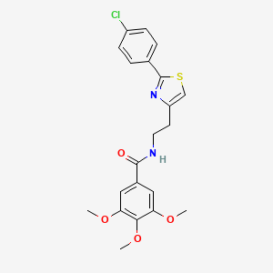 molecular formula C21H21ClN2O4S B2671637 N-{2-[2-(4-chlorophenyl)-1,3-thiazol-4-yl]ethyl}-3,4,5-trimethoxybenzamide CAS No. 895779-00-7