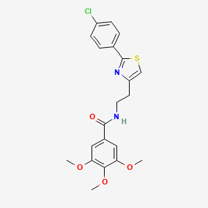 molecular formula C21H21ClN2O4S B2671637 N-(2-(2-(4-chlorophenyl)thiazol-4-yl)ethyl)-3,4,5-trimethoxybenzamide CAS No. 895779-00-7