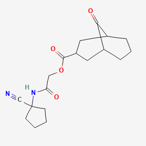molecular formula C18H24N2O4 B2671640 [2-[(1-Cyanocyclopentyl)amino]-2-oxoethyl] 9-oxobicyclo[3.3.1]nonane-3-carboxylate CAS No. 956711-39-0