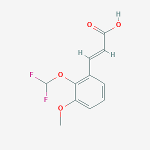molecular formula C11H10F2O4 B2671645 (2E)-3-[2-(difluoromethoxy)-3-methoxyphenyl]acrylic acid CAS No. 854137-62-5
