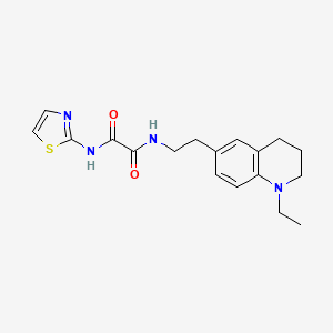 molecular formula C18H22N4O2S B2671648 N'-[2-(1-ethyl-1,2,3,4-tetrahydroquinolin-6-yl)ethyl]-N-(1,3-thiazol-2-yl)ethanediamide CAS No. 955610-88-5
