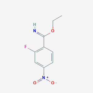 molecular formula C9H9FN2O3 B2671650 Ethyl 2-fluoro-4-nitrobenzenecarboximidate CAS No. 1260800-63-2