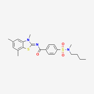 molecular formula C22H27N3O3S2 B2671651 (Z)-4-(N-butyl-N-methylsulfamoyl)-N-(3,5,7-trimethylbenzo[d]thiazol-2(3H)-ylidene)benzamide CAS No. 851080-70-1