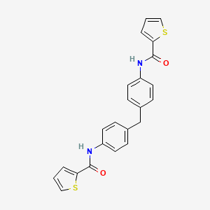 molecular formula C23H18N2O2S2 B2671672 N-(4-{[4-(THIOPHENE-2-AMIDO)PHENYL]METHYL}PHENYL)THIOPHENE-2-CARBOXAMIDE CAS No. 312749-04-5