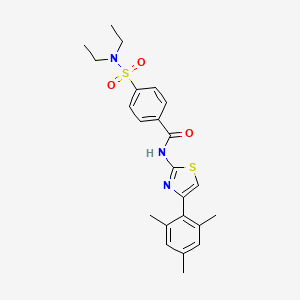 4-(diethylsulfamoyl)-N-[4-(2,4,6-trimethylphenyl)-1,3-thiazol-2-yl]benzamide