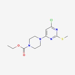 Ethyl 4-(6-chloro-2-(methylsulfanyl)-4-pyrimidinyl)tetrahydro-1(2H)-pyrazinecarboxylate