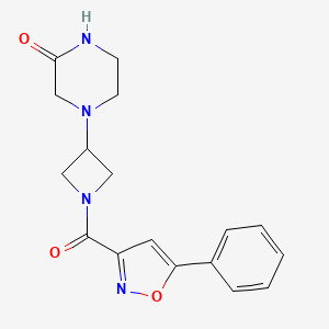 4-[1-(5-Phenyl-1,2-oxazole-3-carbonyl)azetidin-3-yl]piperazin-2-one