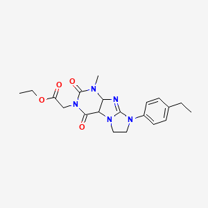 molecular formula C20H23N5O4 B2671741 ethyl 2-[8-(4-ethylphenyl)-1-methyl-2,4-dioxo-1H,2H,3H,4H,6H,7H,8H-imidazo[1,2-g]purin-3-yl]acetate CAS No. 872840-60-3