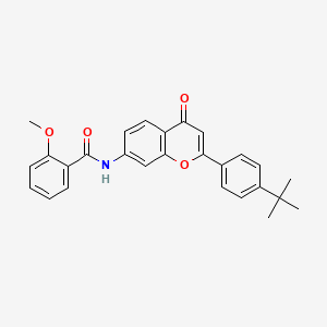 molecular formula C27H25NO4 B2671744 N-[2-(4-tert-butylphenyl)-4-oxo-4H-chromen-7-yl]-2-methoxybenzamide CAS No. 923139-59-7