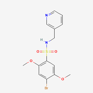 4-bromo-2,5-dimethoxy-N-(pyridin-3-ylmethyl)benzenesulfonamide