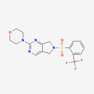 4-(6-((2-(trifluoromethyl)phenyl)sulfonyl)-6,7-dihydro-5H-pyrrolo[3,4-d]pyrimidin-2-yl)morpholine