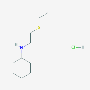 molecular formula C10H22ClNS B2671754 N-[2-(Ethylthio)ethyl]cyclohexanamine hydrochloride CAS No. 1609406-53-2