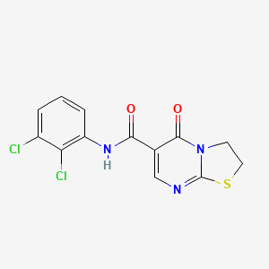 molecular formula C13H9Cl2N3O2S B2671762 N-(2,3-dichlorophenyl)-5-oxo-2H,3H,5H-[1,3]thiazolo[3,2-a]pyrimidine-6-carboxamide CAS No. 497072-51-2