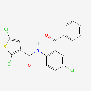 molecular formula C18H10Cl3NO2S B2671764 N-(2-benzoyl-4-chlorophenyl)-2,5-dichlorothiophene-3-carboxamide CAS No. 476627-41-5