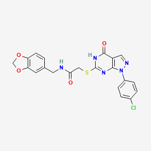 N-(1,3-benzodioxol-5-ylmethyl)-2-{[1-(4-chlorophenyl)-4-oxo-4,5-dihydro-1H-pyrazolo[3,4-d]pyrimidin-6-yl]thio}acetamide