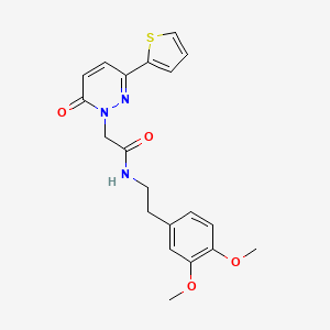 molecular formula C20H21N3O4S B2671770 N-[2-(3,4-dimethoxyphenyl)ethyl]-2-[6-oxo-3-(thiophen-2-yl)-1,6-dihydropyridazin-1-yl]acetamide CAS No. 899989-42-5