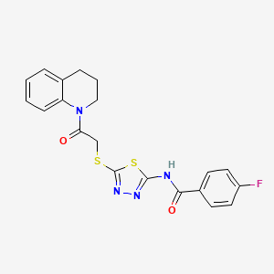 N-(5-((2-(3,4-dihydroquinolin-1(2H)-yl)-2-oxoethyl)thio)-1,3,4-thiadiazol-2-yl)-4-fluorobenzamide
