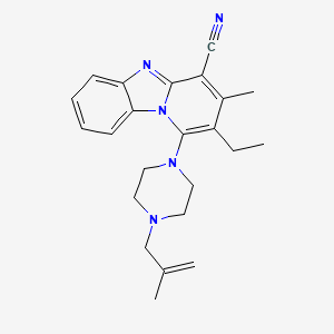 12-Ethyl-11-methyl-13-[4-(2-methylprop-2-en-1-yl)piperazin-1-yl]-1,8-diazatricyclo[7.4.0.0^{2,7}]trideca-2(7),3,5,8,10,12-hexaene-10-carbonitrile