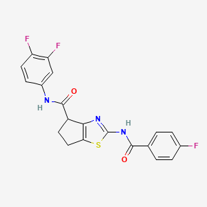 N-(3,4-difluorophenyl)-2-(4-fluorobenzamido)-5,6-dihydro-4H-cyclopenta[d]thiazole-4-carboxamide
