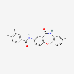 3,4-dimethyl-N-(8-methyl-11-oxo-10,11-dihydrodibenzo[b,f][1,4]oxazepin-2-yl)benzamide