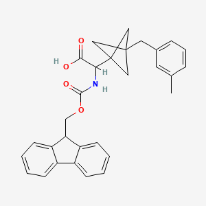 2-(9H-Fluoren-9-ylmethoxycarbonylamino)-2-[3-[(3-methylphenyl)methyl]-1-bicyclo[1.1.1]pentanyl]acetic acid