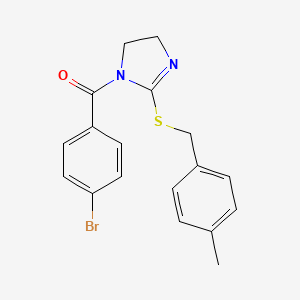 (4-Bromophenyl)-[2-[(4-methylphenyl)methylsulfanyl]-4,5-dihydroimidazol-1-yl]methanone