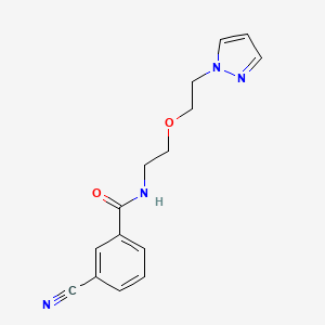 molecular formula C15H16N4O2 B2671795 N-(2-(2-(1H-pyrazol-1-yl)ethoxy)ethyl)-3-cyanobenzamide CAS No. 2034396-65-9