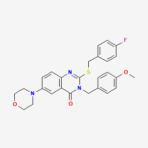 2-((4-fluorobenzyl)thio)-3-(4-methoxybenzyl)-6-morpholinoquinazolin-4(3H)-one
