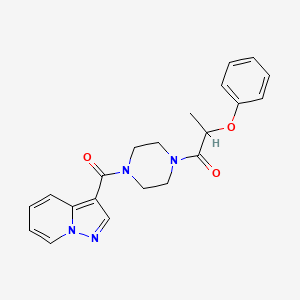 2-Phenoxy-1-(4-(pyrazolo[1,5-a]pyridine-3-carbonyl)piperazin-1-yl)propan-1-one