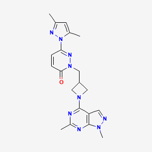 6-(3,5-dimethyl-1H-pyrazol-1-yl)-2-[(1-{1,6-dimethyl-1H-pyrazolo[3,4-d]pyrimidin-4-yl}azetidin-3-yl)methyl]-2,3-dihydropyridazin-3-one