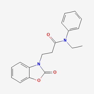 molecular formula C18H18N2O3 B2671804 N-ethyl-3-(2-oxobenzo[d]oxazol-3(2H)-yl)-N-phenylpropanamide CAS No. 851989-02-1