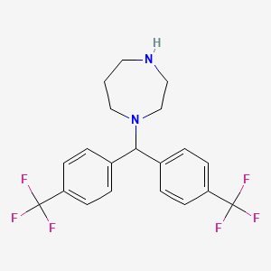 molecular formula C20H20F6N2 B2671805 1-{Bis[4-(trifluoromethyl)phenyl]methyl}-1,4-diazepane CAS No. 507443-64-3