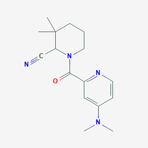 1-[4-(Dimethylamino)pyridine-2-carbonyl]-3,3-dimethylpiperidine-2-carbonitrile