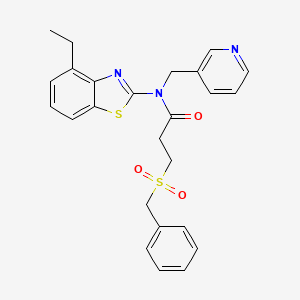 3-(benzylsulfonyl)-N-(4-ethylbenzo[d]thiazol-2-yl)-N-(pyridin-3-ylmethyl)propanamide
