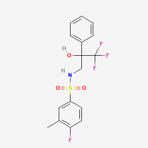 molecular formula C16H15F4NO3S B2671825 4-fluoro-3-methyl-N-(3,3,3-trifluoro-2-hydroxy-2-phenylpropyl)benzenesulfonamide CAS No. 1351616-20-0