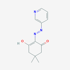 molecular formula C13H15N3O2 B2671827 5,5-Dimethyl-2-(2-(pyridin-3-yl)hydrazono)cyclohexane-1,3-dione CAS No. 63384-07-6