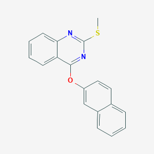 molecular formula C19H14N2OS B2671828 2-(Methylsulfanyl)-4-(2-naphthyloxy)quinazoline CAS No. 477845-82-2