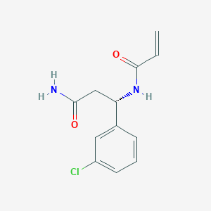 molecular formula C12H13ClN2O2 B2671843 N-[(1S)-2-carbamoyl-1-(3-chlorophenyl)ethyl]prop-2-enamide CAS No. 2305180-56-5