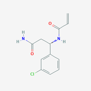 molecular formula C12H13ClN2O2 B2671843 (3S)-3-(3-Chlorophenyl)-3-(prop-2-enoylamino)propanamide CAS No. 2305180-56-5