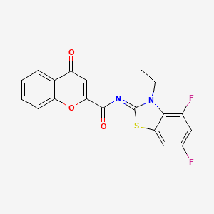 molecular formula C19H12F2N2O3S B2671849 N-[(2Z)-3-ethyl-4,6-difluoro-2,3-dihydro-1,3-benzothiazol-2-ylidene]-4-oxo-4H-chromene-2-carboxamide CAS No. 868375-11-5