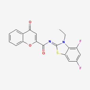 molecular formula C19H12F2N2O3S B2671849 N-(3-ethyl-4,6-difluoro-1,3-benzothiazol-2-ylidene)-4-oxochromene-2-carboxamide CAS No. 868375-11-5