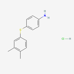 molecular formula C14H16ClNS B2671853 4-[(3,4-Dimethylphenyl)thio]aniline hydrochloride CAS No. 1049762-60-8